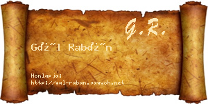 Gál Rabán névjegykártya
